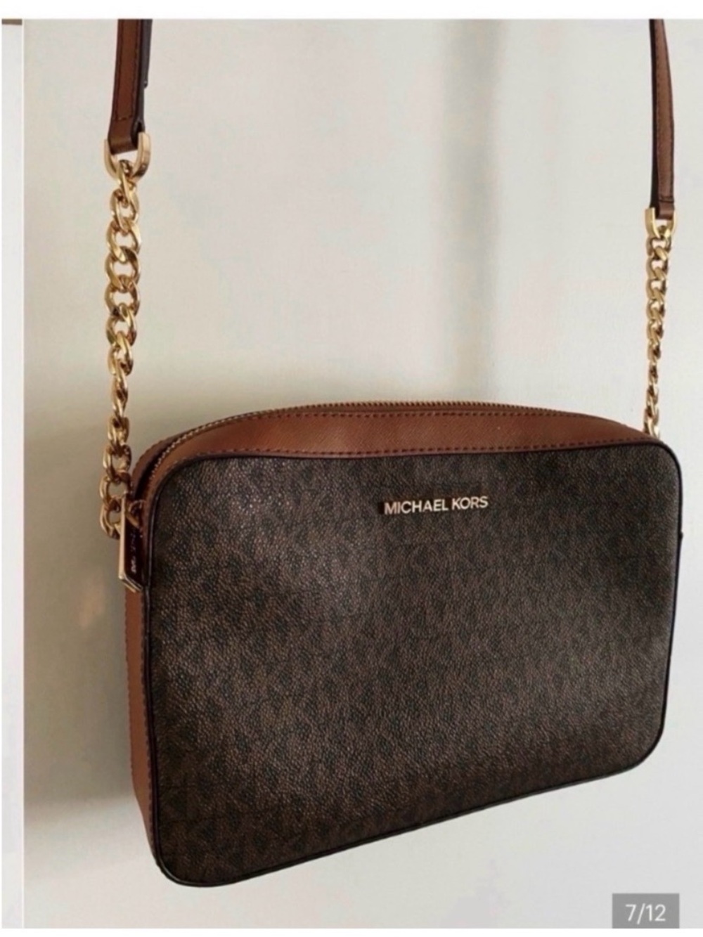MICHAEL KORS Brown MK Logo Crossbody Bag - Picture 5 of 10